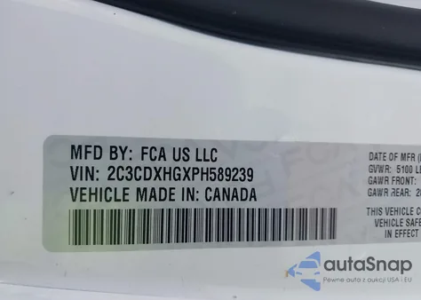 2023 Dodge Charger Gt z USA, uszkodzony, nr VIN 2C3CDXHGXPH589239